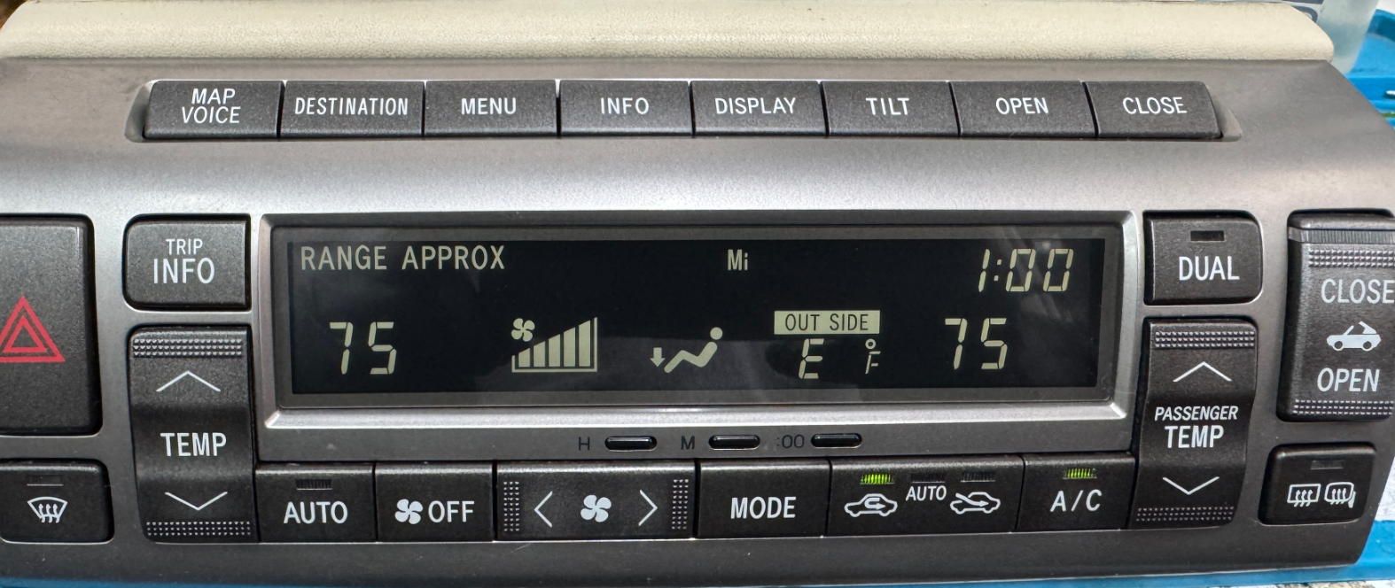 2002-2010 Lexus SC430 Black HVAC screen